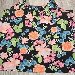 Divided Floral Camisole - Black, Pink, Blue, Green